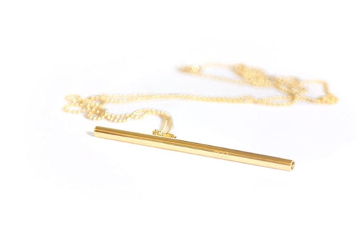 OOVO Straw Necklace in 18k Gold Vermeil