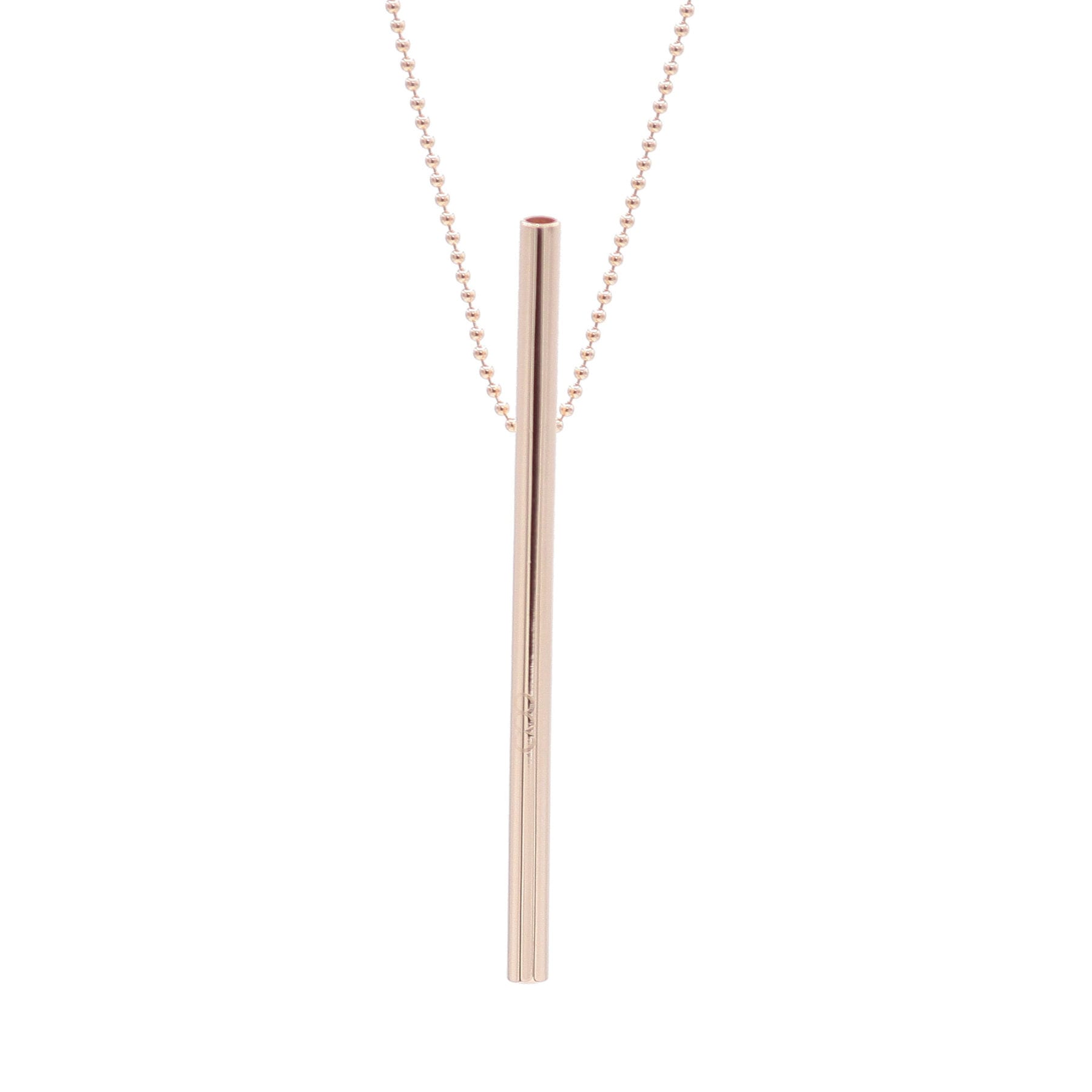 OOVO Straw Necklace in 18k Rose Gold Vermeil